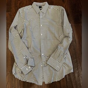 Hugo Boss Men’s Button Up Long Sleeve Striped Slim Fit Large